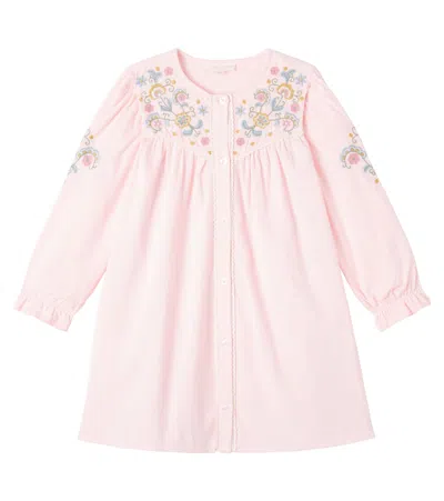 Louise Misha Kids' Floriane Floral Cotton Corduroy Dress In Pink