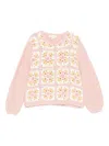 Louise Misha Flower-embroidered Sweater In Pink