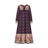 Louise Misha Gypsiane Dress In Midnight Star Garden/cream Poppies In Multi