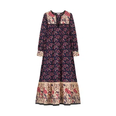 Louise Misha Gypsiane Dress In Midnight Star Garden/cream Poppies In Multi