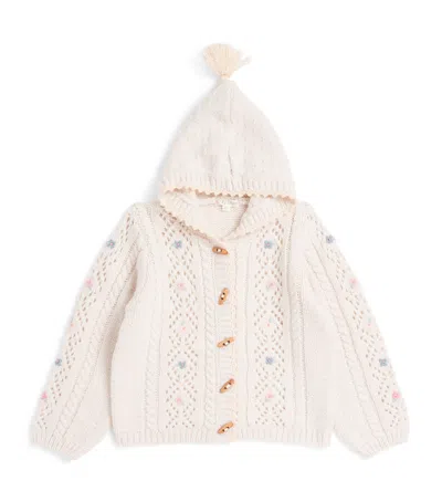 Louise Misha Kids' Hooded Tonylane Cardigan In Neutral