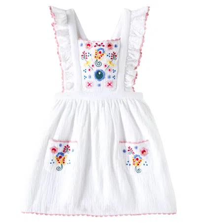 Louise Misha Huguette Embroidered Cotton Gauze Dress In White