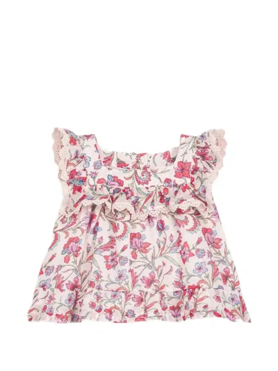 Louise Misha Babies' Inessa Floral-print Blouse In Neutral