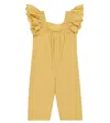 Louise Misha Irene Checked Cotton Overalls In Honey Check