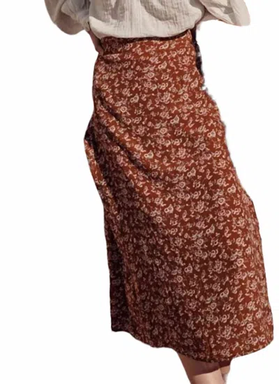 Louise Misha Isabella Skirt In Cinnamon Gipsy Flowers In Multi