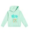 Louise Misha Issah Printed Cotton Jersey Hoodie In Blue