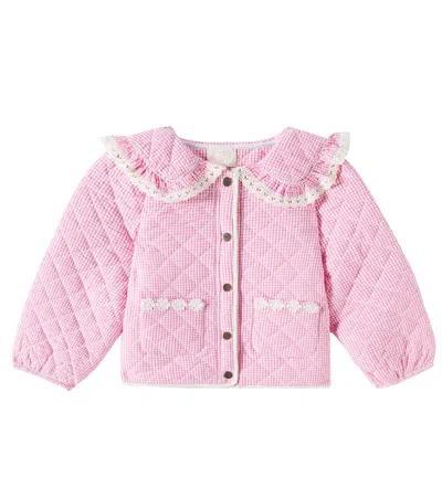 Louise Misha Kids' Joulia Embroidered Cotton Jacket In Pink
