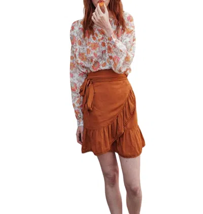 Louise Misha Juliana Blouse In Rainbow Flowers In Brown