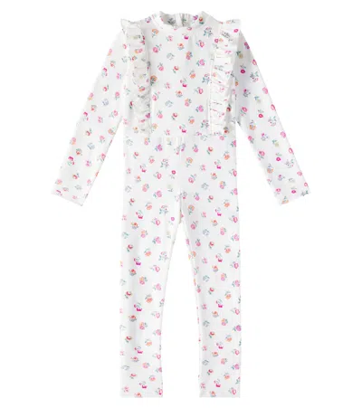 Louise Misha Kids' Linette Floral Rashguard Swimsuit In Multicoloured
