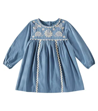 Louise Misha Kids' Linoa Cotton Dress In Blue