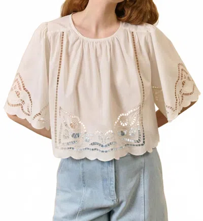 Louise Misha Louvia Poplin Blouse In Off White