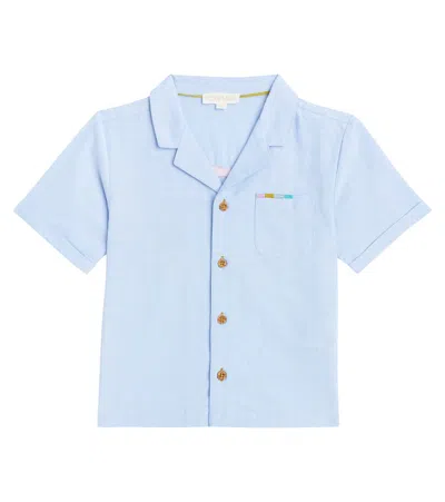 Louise Misha Kids' Lov Embroidered Cotton Shirt In Blue