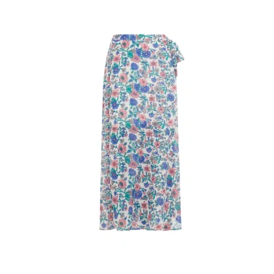 Louise Misha Lucia Floral-print Midi Skirt In White
