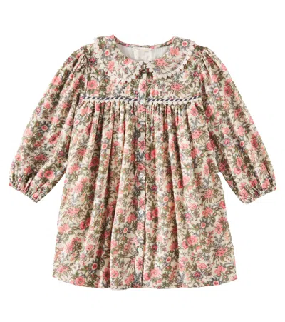 Louise Misha Kids' Marlotta Floral Cotton Dress In White