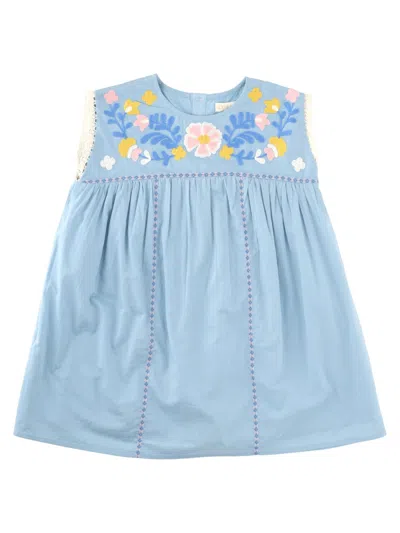 Louise Misha Mini Organic Cotton Dress For Girls In Blue