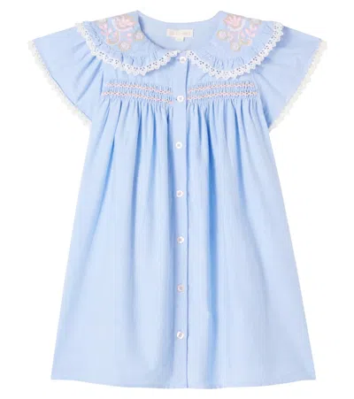 Louise Misha Kids' Nalina Cotton Dress In Blue
