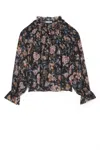 LOUISE MISHA NAOMIE BLOUSE IN CHARCOAL TPICAL LOON