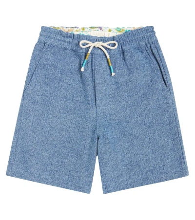Louise Misha Kids' Obiki Cotton Shorts In Stone Blue