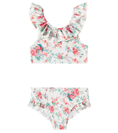 Louise Misha Kids' Primavera Floral Ruffled Bikini In Multicoloured