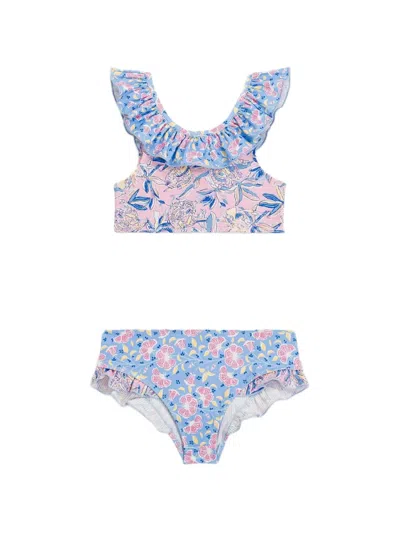 Louise Misha Babies' Primavera Ruffled Swimsuit In Blue