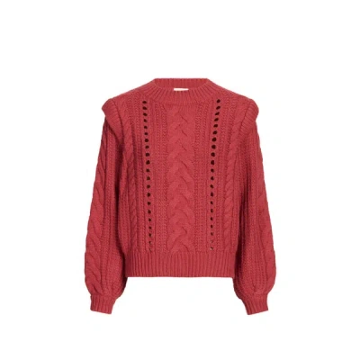 Louise Misha Pull Droit En Maille Torsadée De Laine In Red