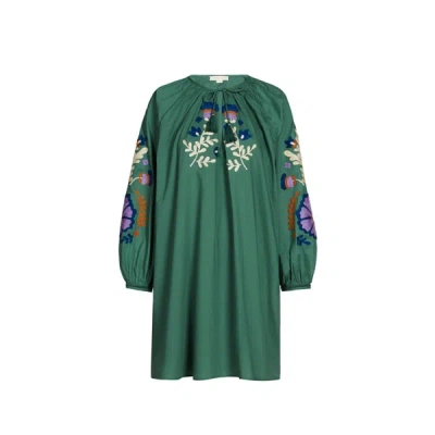 Louise Misha Robe À Broderie Janice In Vert