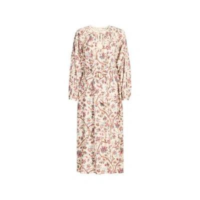 Louise Misha Robe Longue Col V Imprimée In Multi