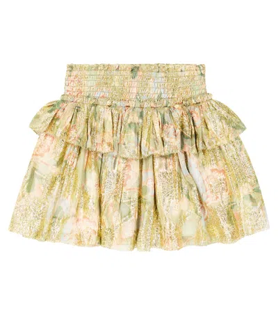 Louise Misha Kids' Roumia Floral Skirt In Beige