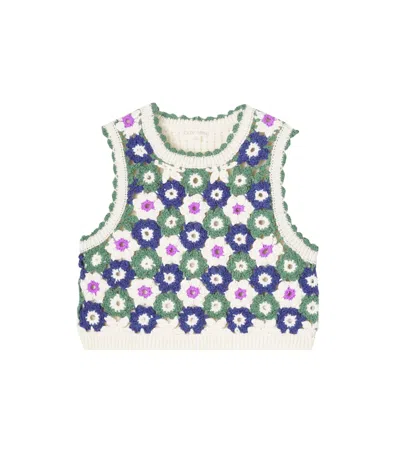 Louise Misha Kids' Rynia Cotton-blend Sweater Vest In Blue
