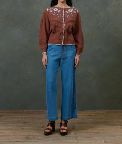 Louise Misha Sandya Cardigan In Chestnut In Brown