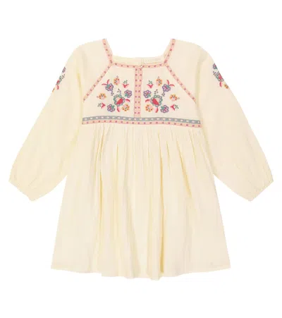 Louise Misha Kids' Tulla Embroidered Cotton Dress In White