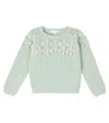 Louise Misha Vakita Embroidered Open-knit Sweater In Green