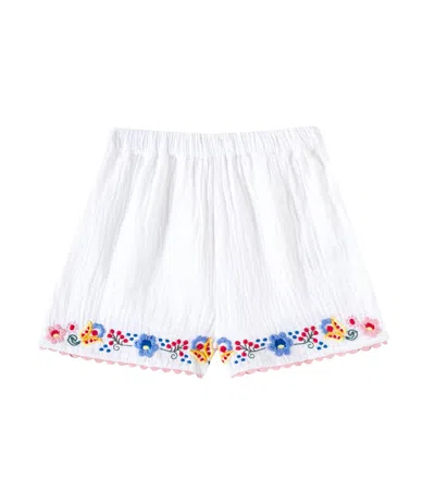 Louise Misha Kids' Vally Cotton Gauze Shorts In White
