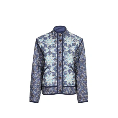Louise Misha Veste Droit Imprimée En Coton In Blue