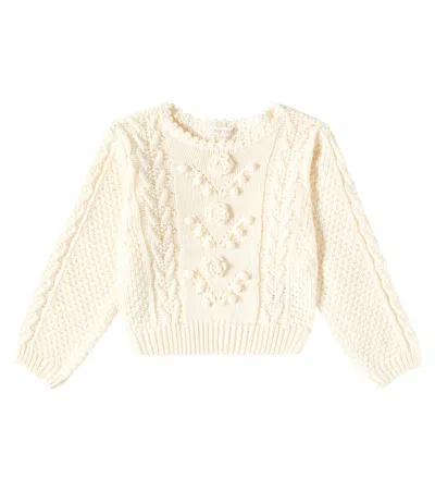 Louise Misha Kids' Baby Pullover Vinala Aus Baumwolle In Weiss