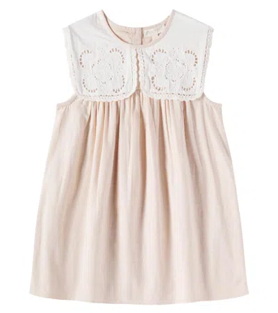 Louise Misha Kids' Warie Lace-trimmed Cotton And Linen Dress In Pink