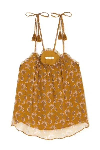 Louise Misha Women's Legra Top In Cinnamon Flowers In Brown