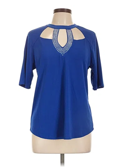 Pre-owned Louise Paris Short Sleeve Blouse In Blue