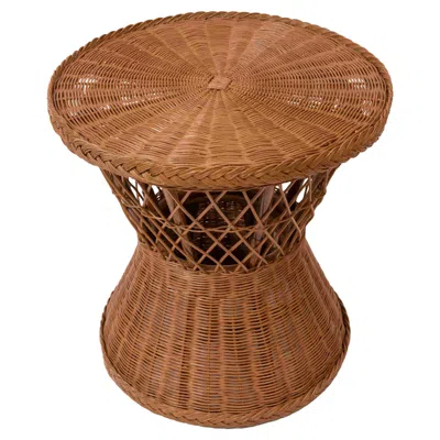 Pre-owned Louise Roe Aperitivo Rattan Side Table Sharland England By  In Brown