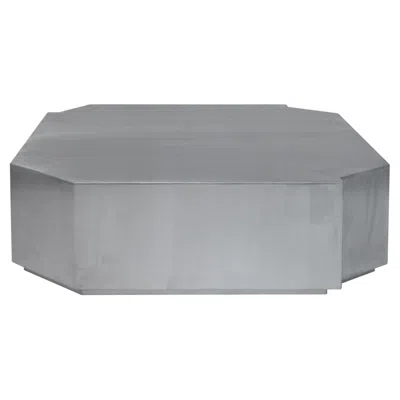 Pre-owned Louise Roe Contemporary Coffee Table 'funki', Square, Brushed Aluminum By  In Gray