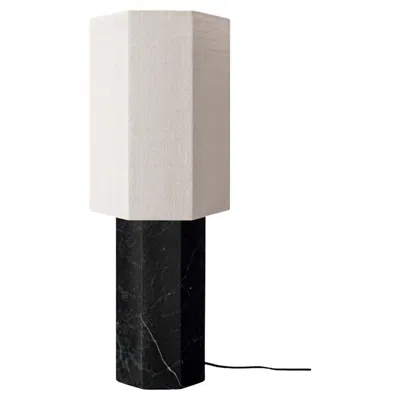 Pre-owned Louise Roe Contemporary Marble Lamp 'eight Over Eight', Large, Black / Jute White
