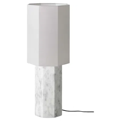 Pre-owned Louise Roe Contemporary Marble Lamp 'eight Over Eight', Large, White / Grey