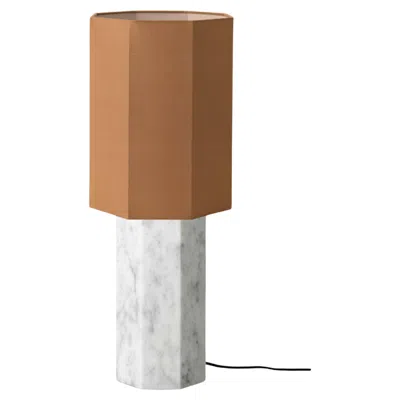 Pre-owned Louise Roe Contemporary Marble Lamp 'eight Over Eight', Large, White / Ocher