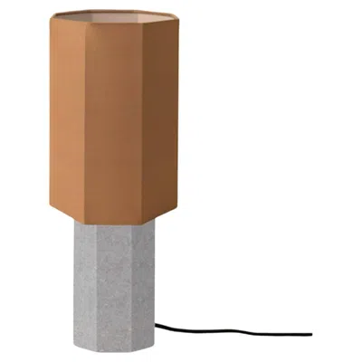 Pre-owned Louise Roe Contemporary Marble Lamp 'eight Over Eight', Small, Grey / Ocher In Gray