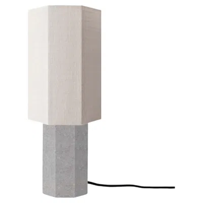 Pre-owned Louise Roe Contemporary Marble Lamp 'eight Over Eight', Small, Grey / White Jute