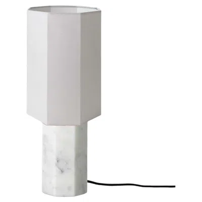 Pre-owned Louise Roe Contemporary Marble Lamp 'eight Over Eight', Small, White / Grey