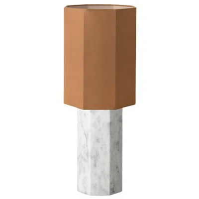 Pre-owned Louise Roe Contemporary Marble Lamp 'eight Over Eight', Small, White / Ocher