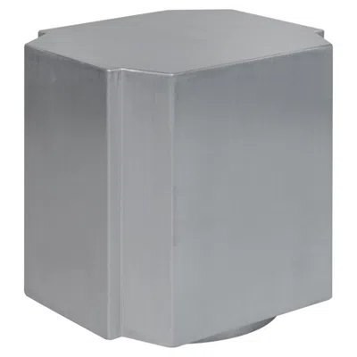 Pre-owned Louise Roe Contemporary Side Table Or Stool 'funki' 01, Brushed Aluminum By  In Gray