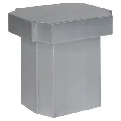 Pre-owned Louise Roe Contemporary Side Table Or Stool 'funki' 02, Brushed Aluminum By  In Gray