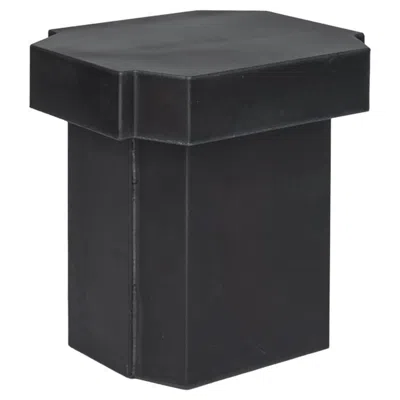 Pre-owned Louise Roe Contemporary Side Table Or Stool 'funki' 02, Raw Iron By  In Black